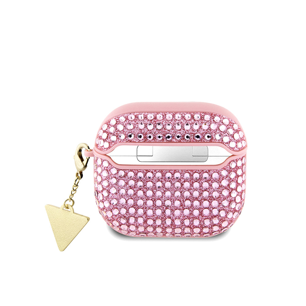 Guess Airpods 4 Orjinal Lisanslı Parıltılı Taş Kaplamalı Üçgen Logo Süs Zincirli Airpods Kılıfı Guess Airpods 4 Orjinal Lisanslı Parıltılı Taş Kaplamalı Üçgen Logo Süs Zincirli Airpods Kılıfı